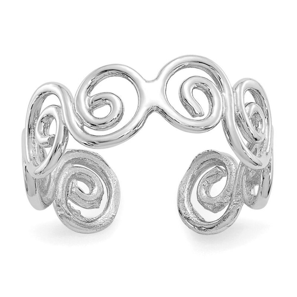 14 Karat White Gold Swirl Toe Ring - 5mm